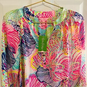 Lilly Pulitzer Vibrant Floral Blouse NWT!